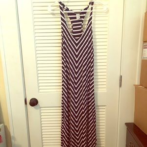 Tommy Bahama black and white striped maxi dress